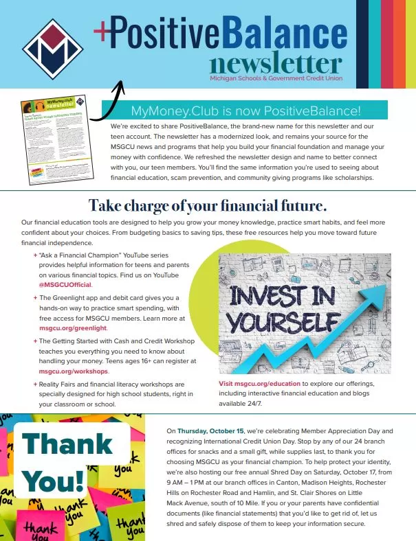 PositiveBalance Newsletter